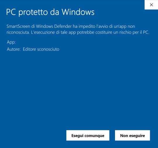 pc protetto da windows Smart screen di Windows