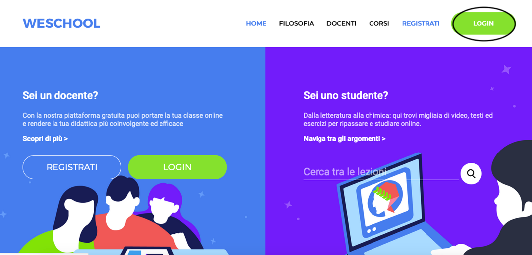 Come accedere alla classi virtuale di WeSchool 2