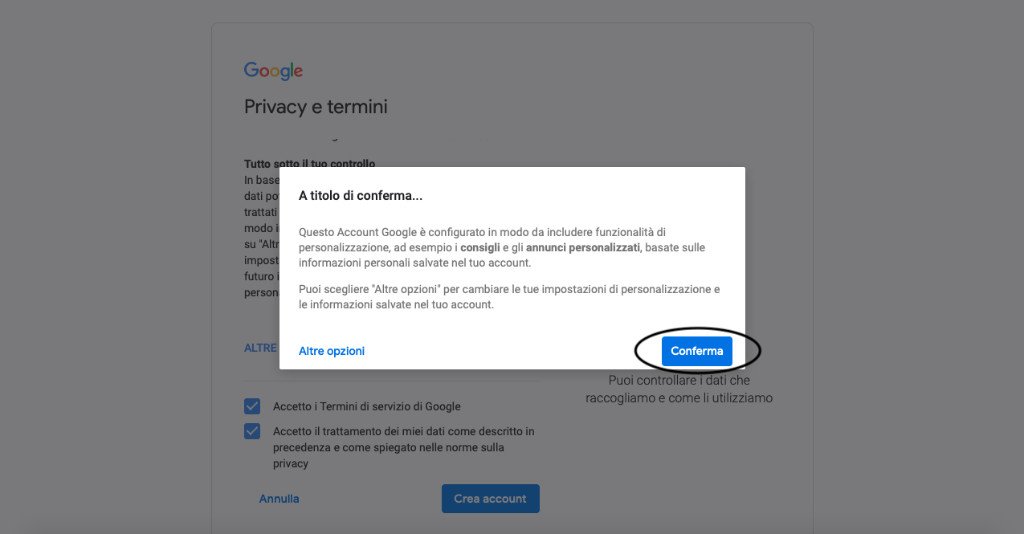 Come creare un account Google 10