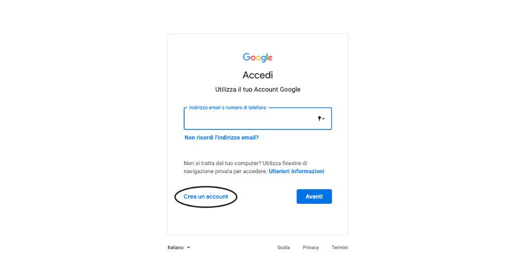 Come creare un account Google 2 1