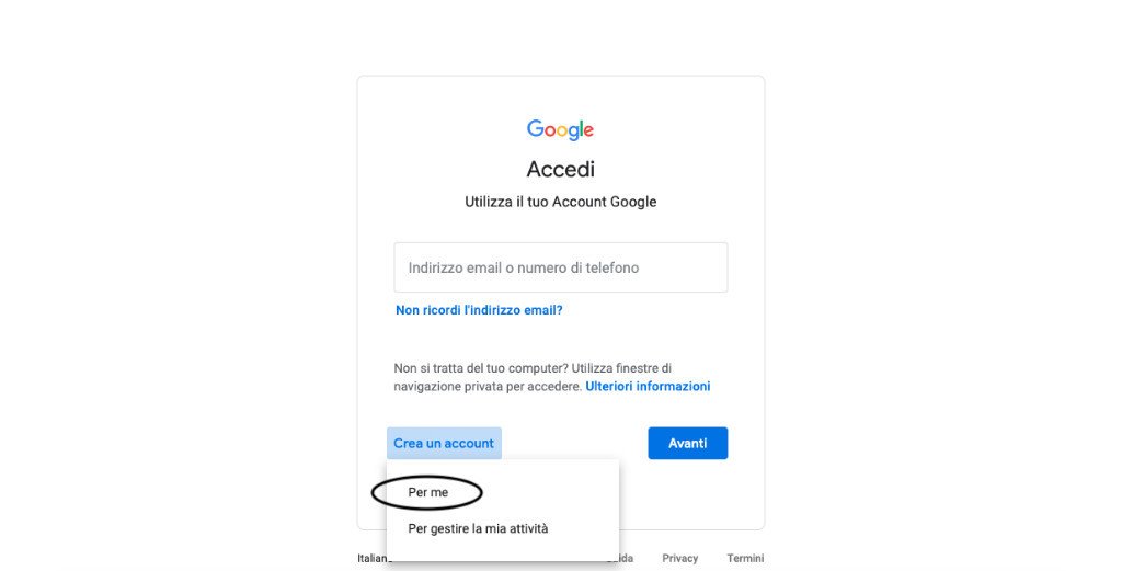Come creare un account Google 3 1