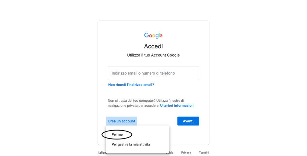Come creare un account Google 3 1