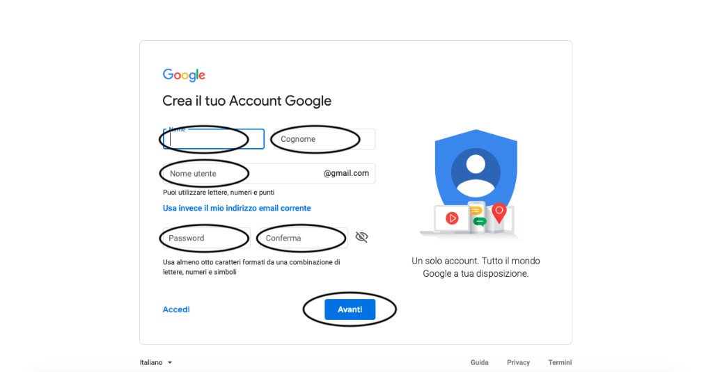 Come creare un account Google 4 1