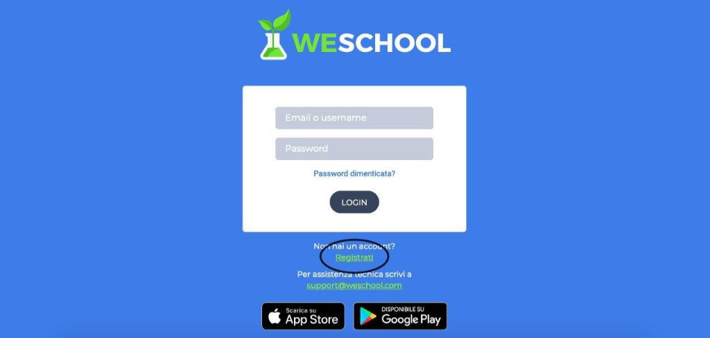 Come creare un account su WeSchool 2