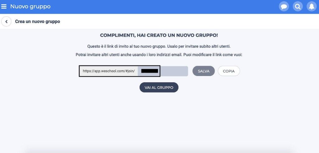 Come creare un nuovo gruppo su WeSchool 2