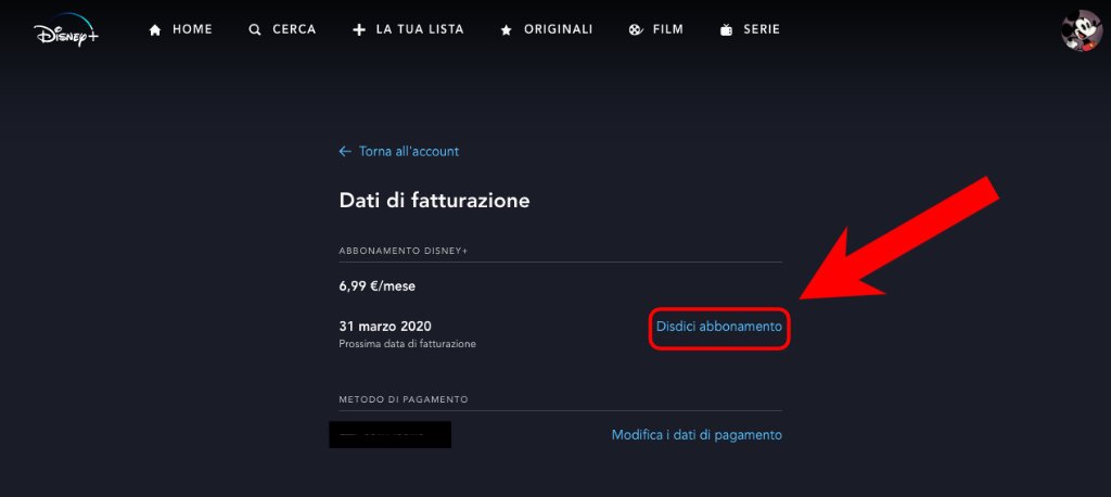 Come disattivare l’abbonamento a Disney Plus 3