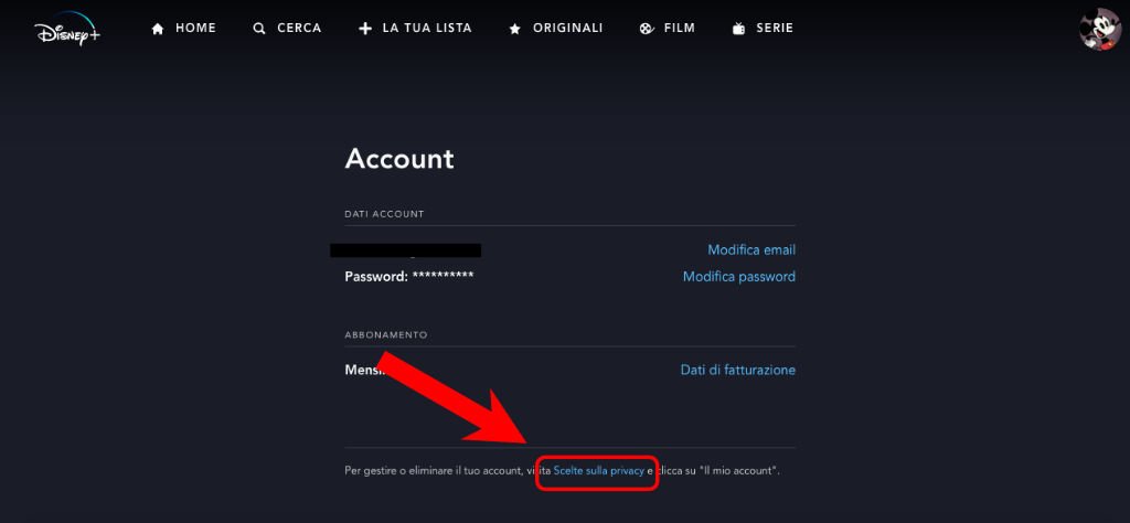 Come eliminare un account Disney Plus 3