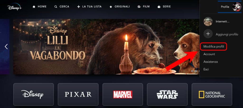 Come modificare un profilo su Disney Plus 2