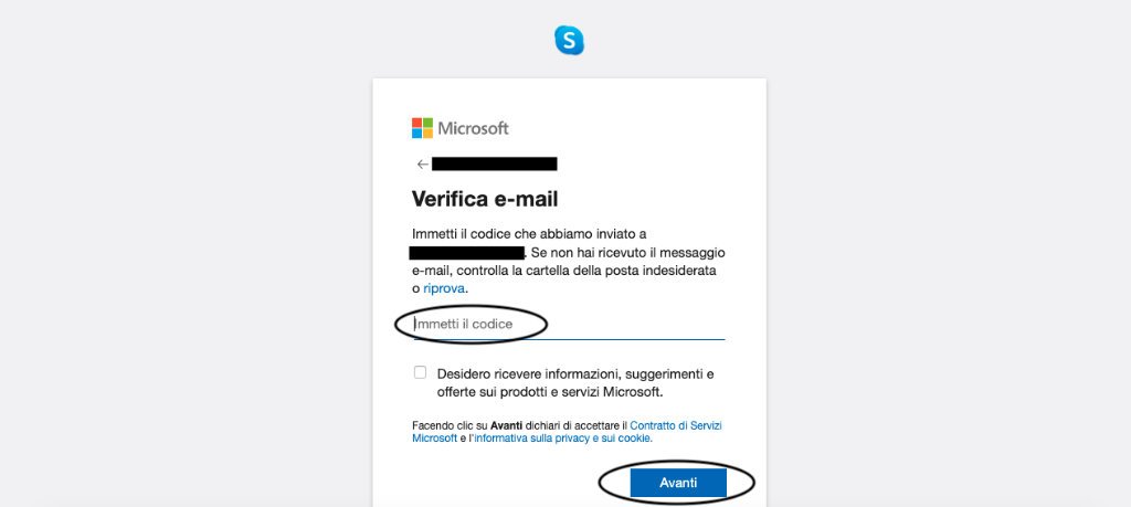 Come registrarsi su Skype 8