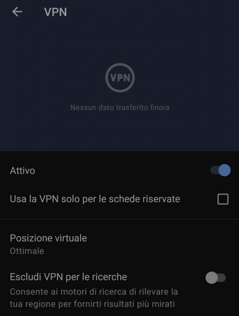 Come attivare la VPN su Opera su Android