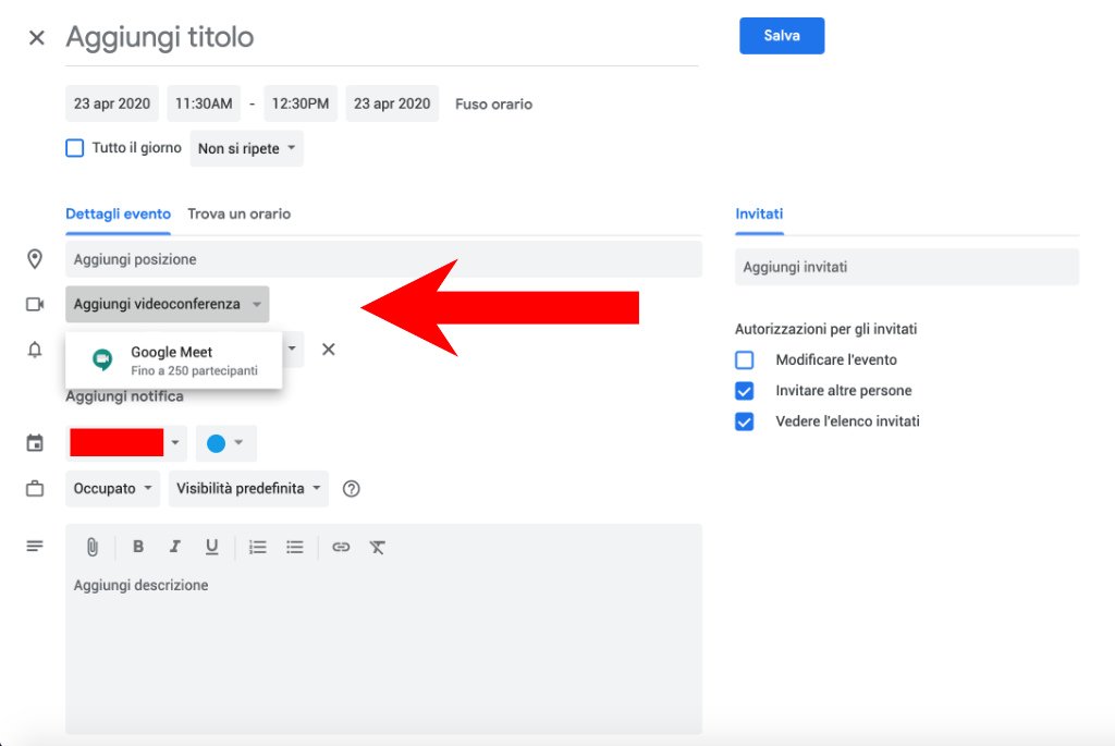 Come programmare una videolezione con Meet e Calendar di Google G Suite 1