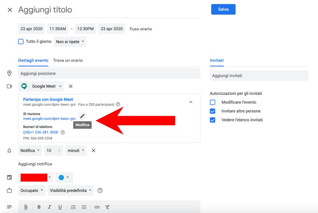 Come programmare una videolezione con Meet e Calendar di Google G Suite 2