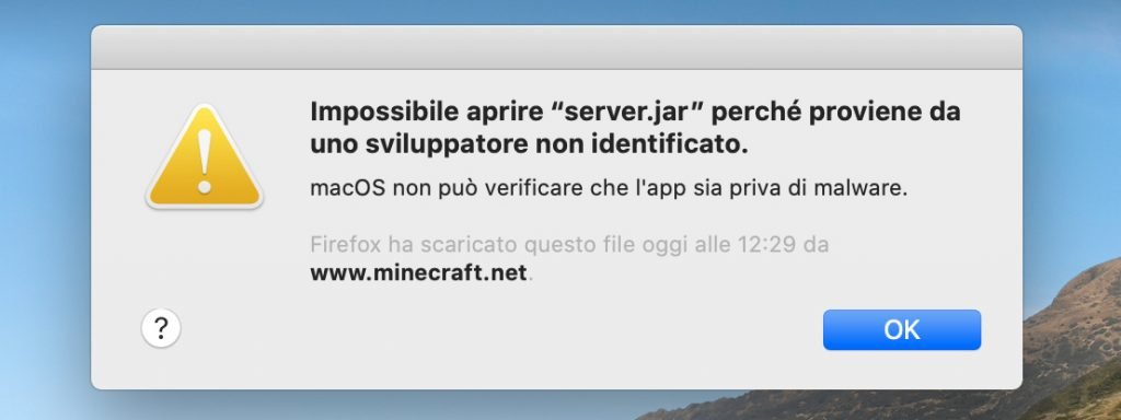 Creare gratis un server privato multigiocatore di Minecraft Java Edition su macOS 1