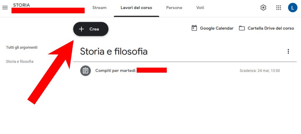 Google Classroom schermata principale 4