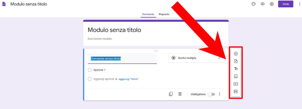 Come creare una verifica su Google Moduli Google Moduli barra laterale moduli