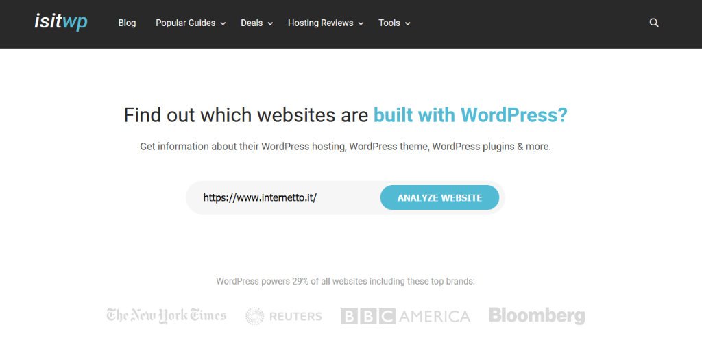 Come vedere se un sito è fatto con WordPress IsItWP