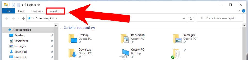 Come visualizzare file nascosti su Windows 10 - Visualizza