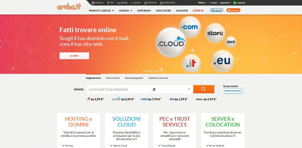 I migliori servizi di hosting ecologici Aruba