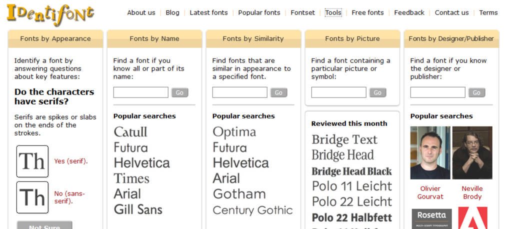 Migliori siti per trovare Font da immagini Identifont