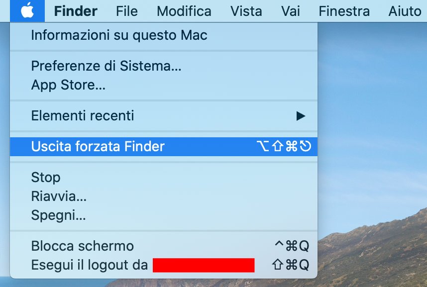 Uscita forzata dal Finder macOS - Come forzare la chiusura di una app su macOS