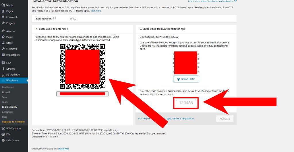 Come aggiungere lautenticazione a due fattori su WordPress 3