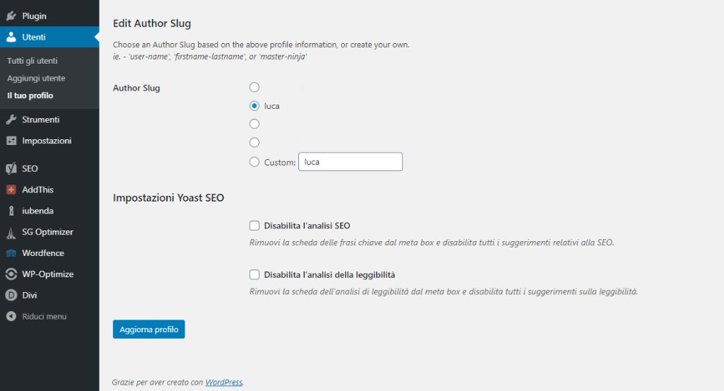 Come cambiare lURL degli amministratori su WordPress 1