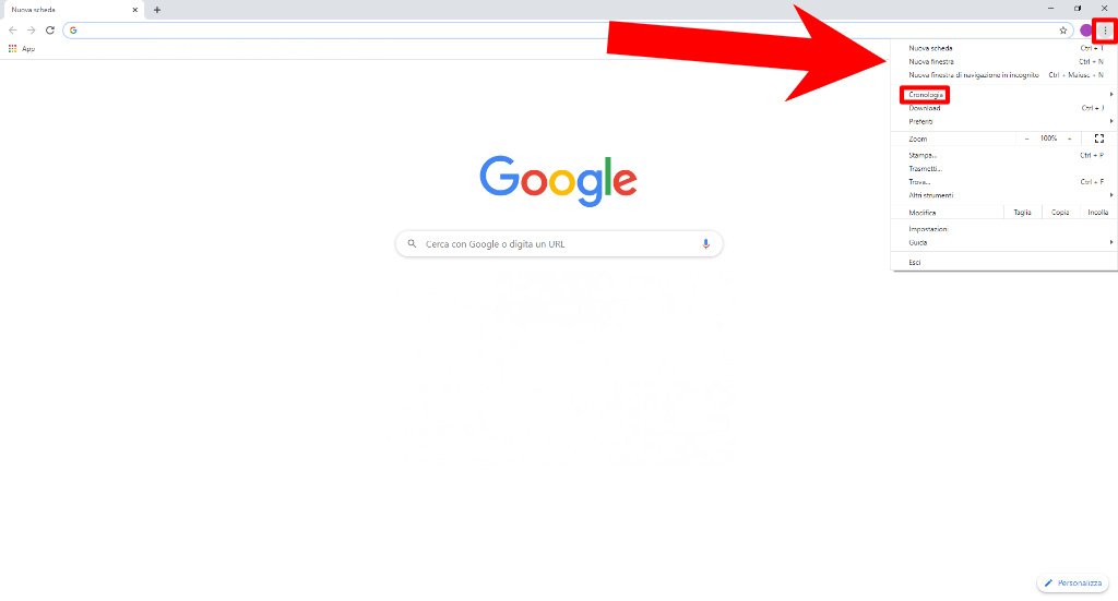 Come cancellare cronologia su Google Chrome 1