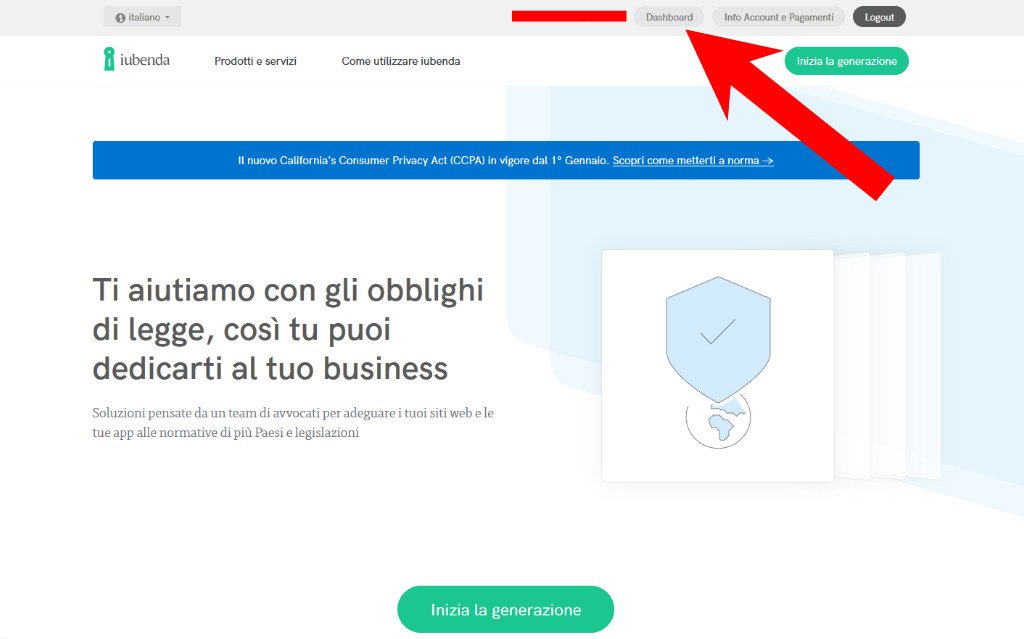 Come generare Privacy Policy e Cookie Policy con iubenda 1