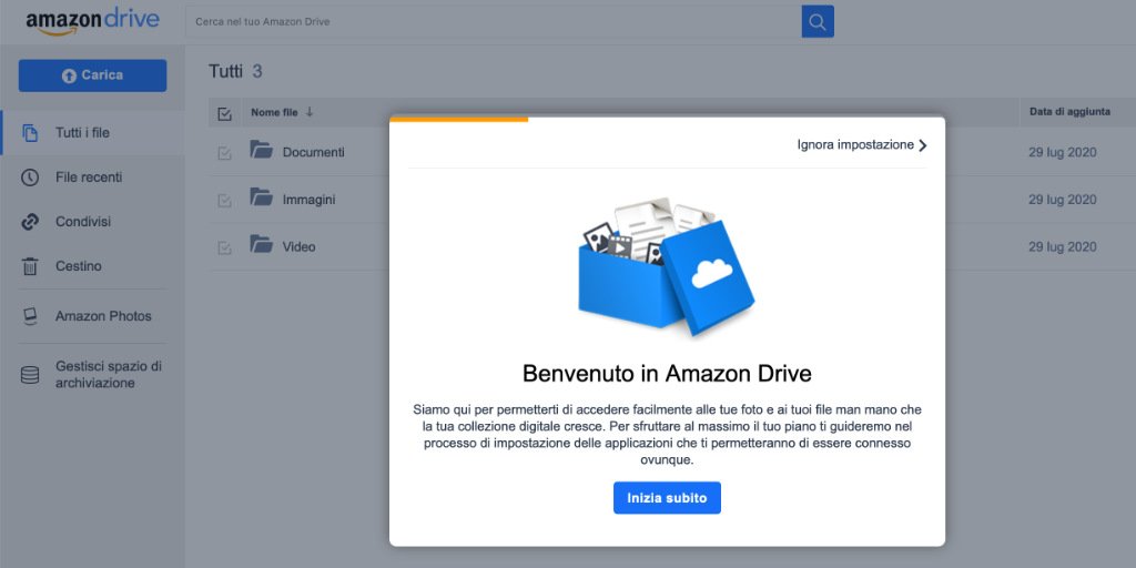 I migliori servizi cloud gratis Amazon Cloud Drive