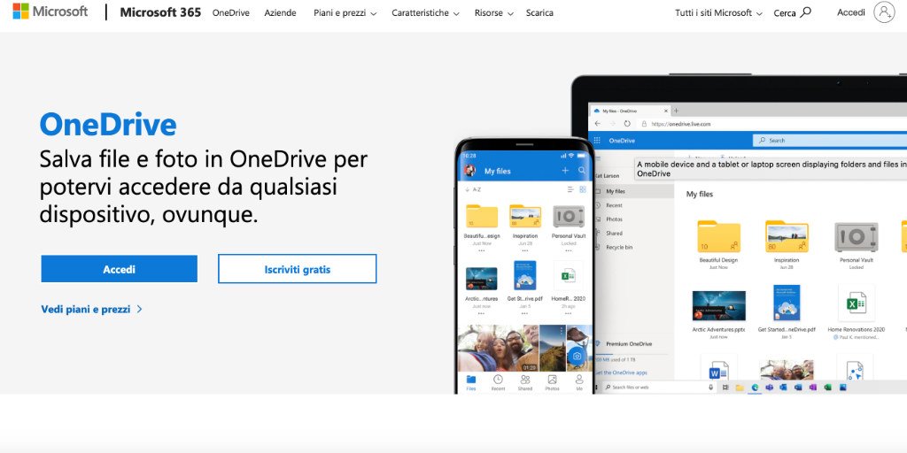 I migliori servizi cloud gratis One Drive