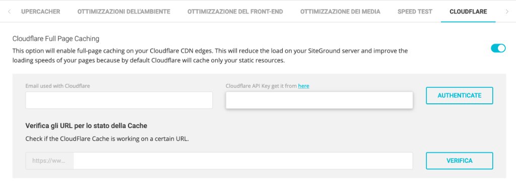 SG Optimizer Cloudflare Full Page Caching