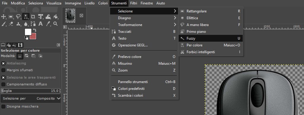 Come sfumare i bordi di una immagine su GIMP 1
