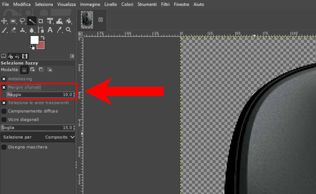Come sfumare i bordi di una immagine su GIMP 2