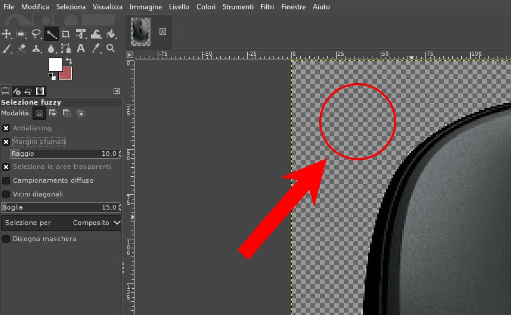 Come sfumare i bordi di una immagine su GIMP 3