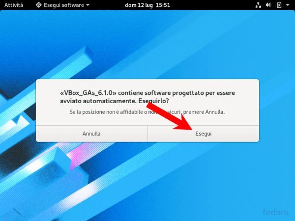 Installare le Guest Additions di VirtualBox su Fedora 3