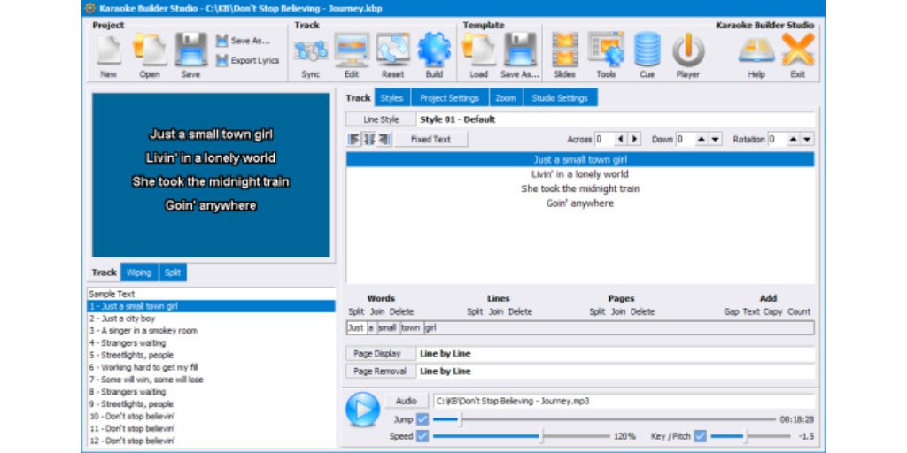 Migliori programmi per creare karaoke video Karaoke Builder Studio