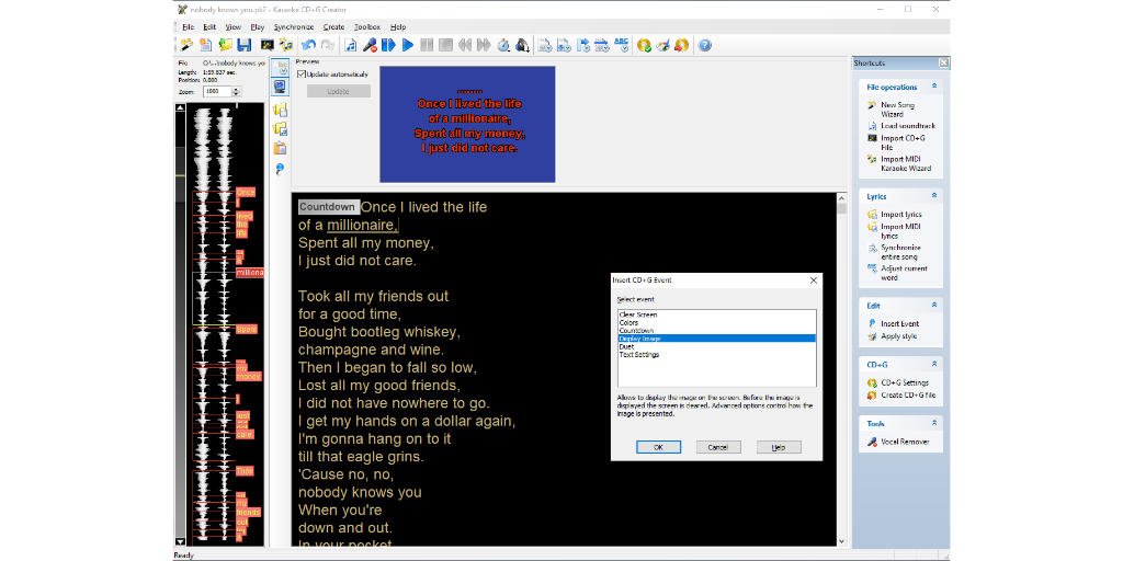 Migliori programmi per creare karaoke video Karaoke Cd G Creator