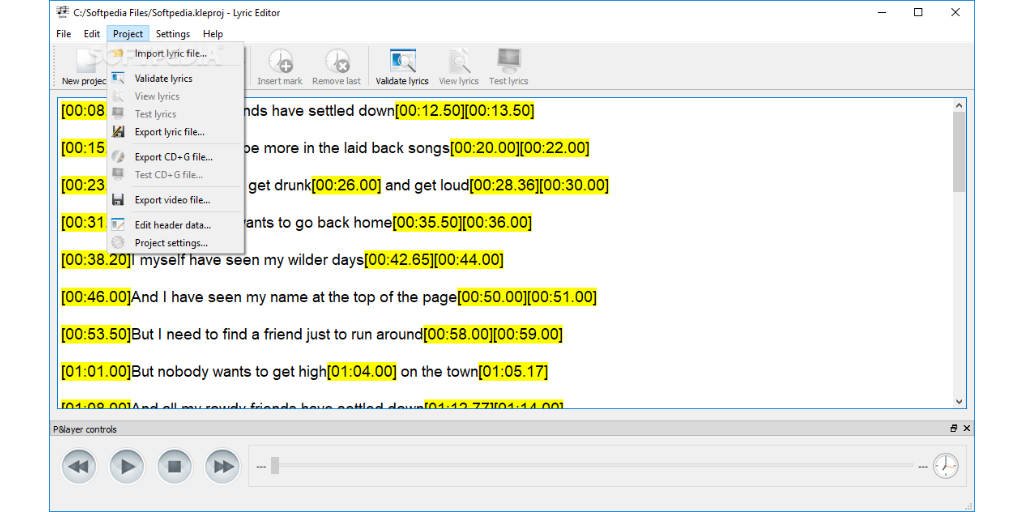 Migliori programmi per creare karaoke video Karaoke Lyrics Editor