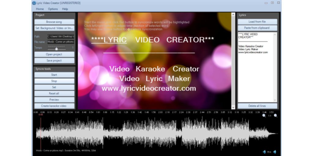 Migliori programmi per creare karaoke video Lyric video creator