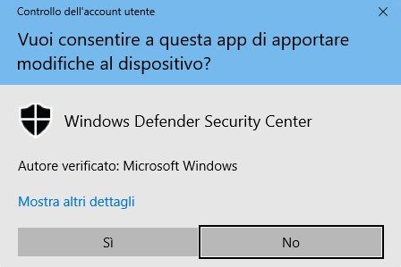 Vuoi consentire a questa app di apportare modifiche al dispositivo Messaggio di avvertimento