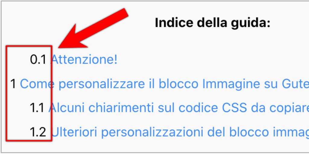 Come cambiare colore ai numeri del sommario in WordPress 1