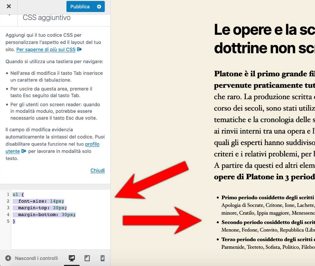 Come personalizzare il blocco Elenco su Gutenberg 1