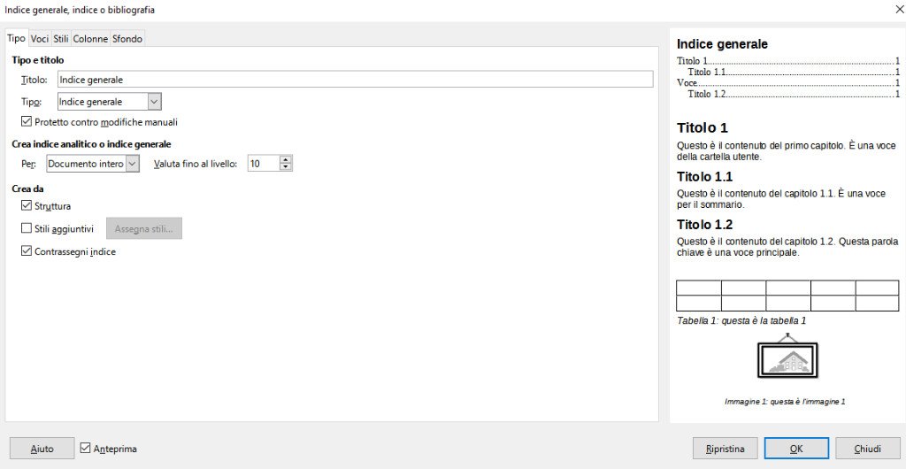 Come inserire un Indice Generale su LibreOffice 0
