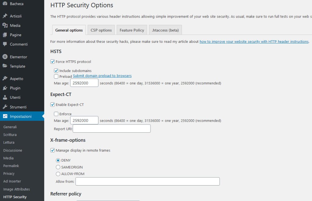Come modificare le intestazioni HTTP di sicurezza su WordPress HTTP headers to improve web site security 1