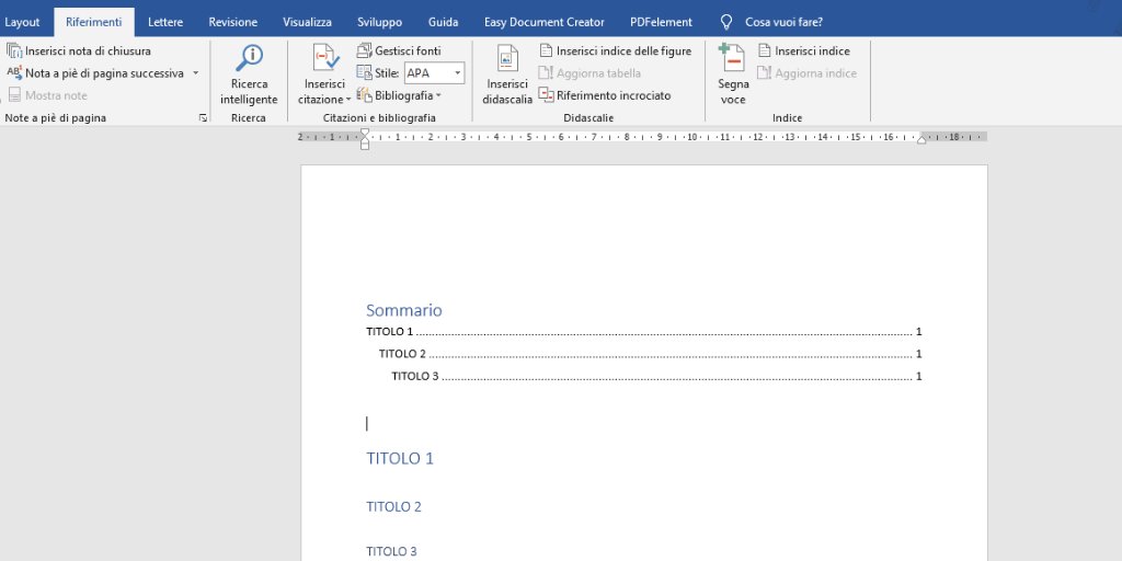 Come inserire un Indice Generale su LibreOffice 2