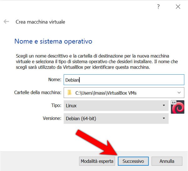 Come installare Debian su VirtualBox 2 1