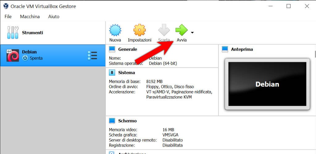 Come installare Debian su VirtualBox 8