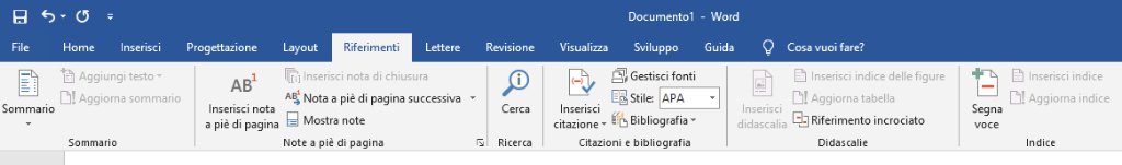 Come inserire note a pie di pagina su Microsoft Word Tab Riferimenti