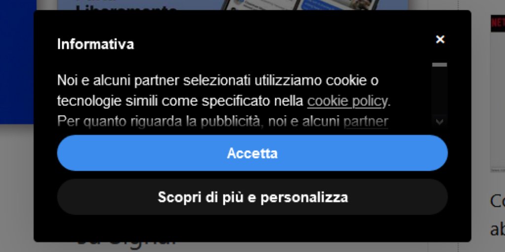 Come rimpicciolire il banner iubenda 1