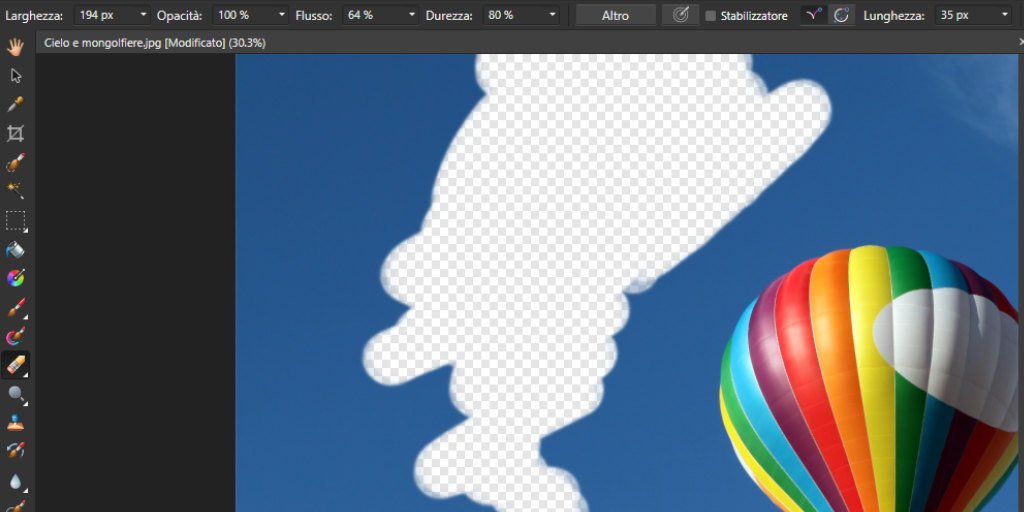Come togliere lo sfondo ad una foto su Affinity Photo Grafica dello sfondo trasparente